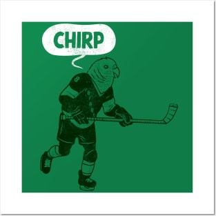 Hockey Chirp (green version) Posters and Art